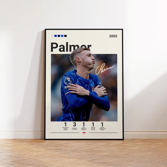 Cole Palmer Poster, Chelsea FC Poster, Palmer Fan Gift, Sports Poster, Football Player Poster, Soccer Wall Art, Sports Bedroom Posters