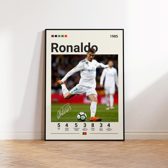 Ronaldo Poster, Real Madrid Poster, Gift For Ronaldo Fan, Sports Poster, Football Player Poster, Soccer Wall Art, Sports Bedroom Posters