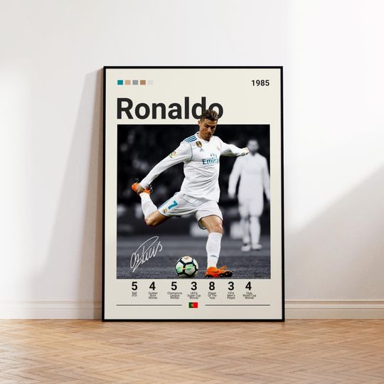 Discover Ronaldo Poster, Real Madrid Poster, Gift For Ronaldo Fan, Sports Poster, Football Player Poster, Soccer Wall Art, Sports Bedroom Posters