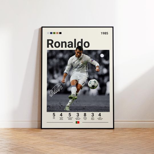 Ronaldo Poster, Real Madrid Poster, Gift For Ronaldo Fan, Sports Poster, Football Player Poster, Soccer Wall Art, Sports Bedroom Posters