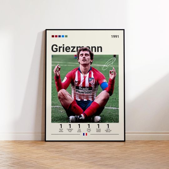 Discover Antoine Griezmann Poster, Atltico de Madrid Poster, Griezmann Fan Gift, Sports Poster, Football Player Poster, Soccer Wall Art