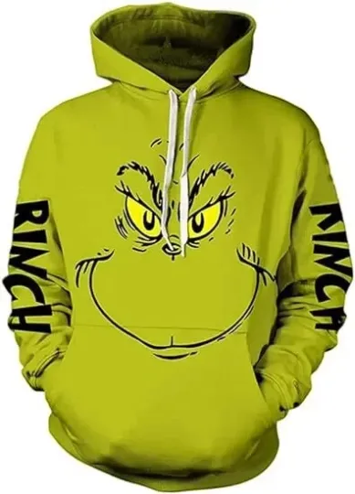 Discover CHRISTMAS GREEN MONSTER funny character 3D PRINTED HOODIE SIZE XXL