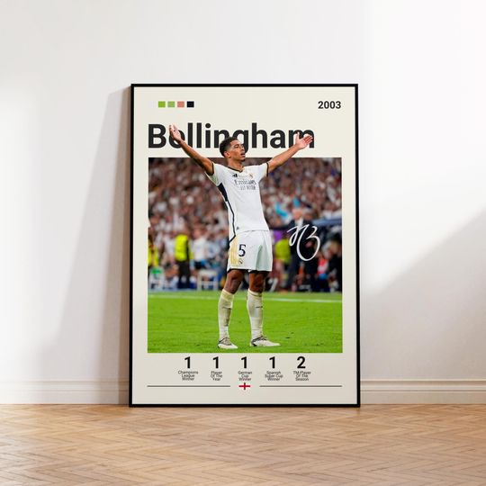 Jude Bellingham Poster, Real Madrid Poster, Bellingham Fan Gift, Sports Poster, Football Poster, Soccer Wall Art, Sports Bedroom Posters