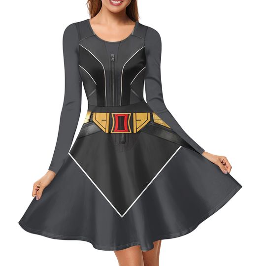 Black Widow Costume Plus Size, Marvel Cosplay Dress,Marvel Costume , Avengers Costume , Natasha Romanoff Long Sleeve Dress