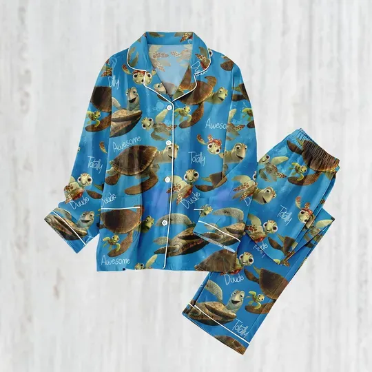 Halloween Finding Nemo Pajamas Set, Squirt Women Pajamas, Disney Cruise Holiday, Gift For Fans