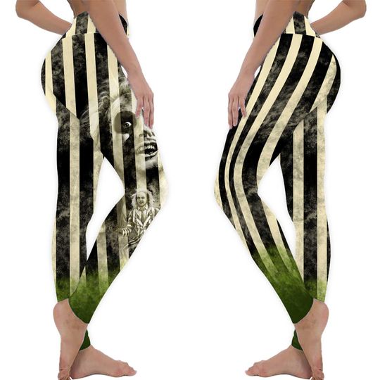 It's Showtime! Leggings, Beetlejuice Leggings, Tim burton Leggings, Horror Leggings, Comedy Leggings, Funny Leggings, Dark Leggings, Gothic