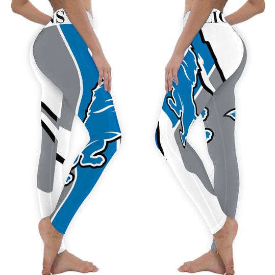 DETROIT LIONS Yoga Leggings, Lions Fan High Waisted Leggings