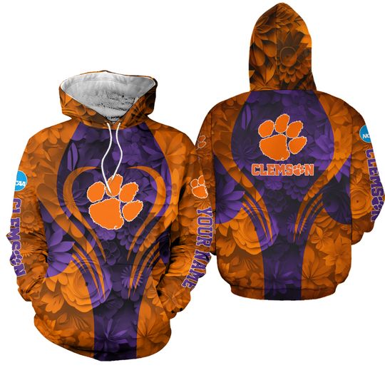 Personalized Clemson Hoodie Leggings, Game Day Football 3D Hoodie Leggings