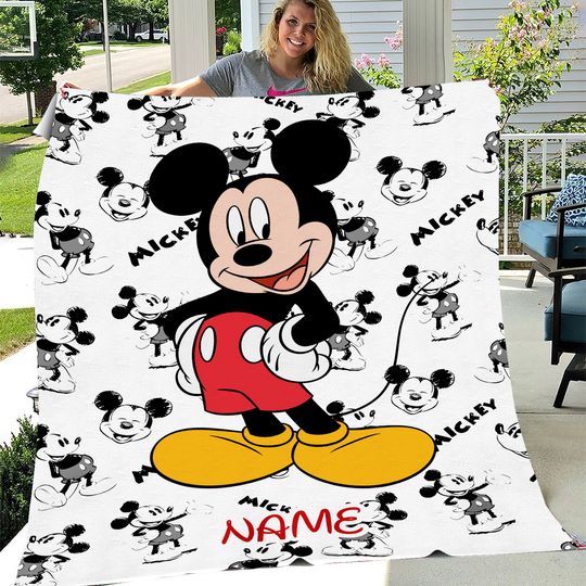 Personalized Name Disney Mickey Fleece Blanket