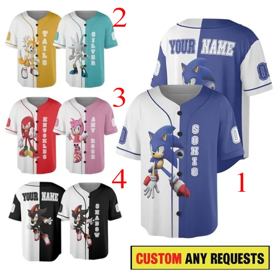 Personalized The Hedgehog Collection Baseball Jersey