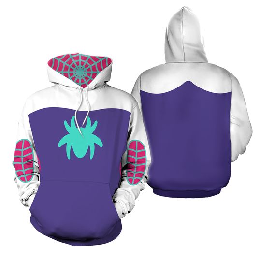 Spider Friends - Ghost - Gwen - Spider - Cosplay - Halloween - Disney - Women's Slim Pullover Hoodie