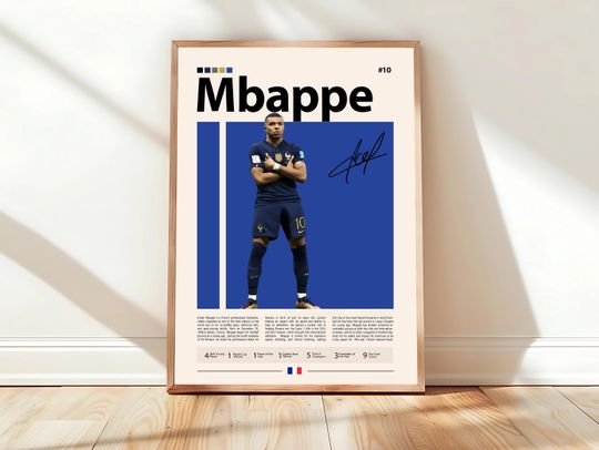 Discover Kylian Mbapp Poster, Saint German, Soccer Gifts, Sports Poster, Football Player Poster, Soccer Wall Art, Sports Bedroom Posters