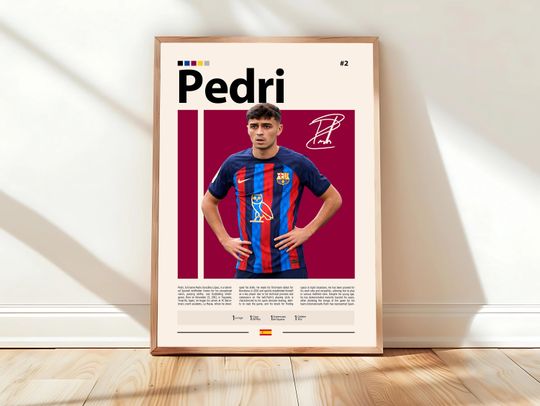 Discover Pedri Poster, Barcelona Poster, Soccer Gifts, Sports Poster, Football Player Poster, Soccer Wall Art, Sports Bedroom Posters