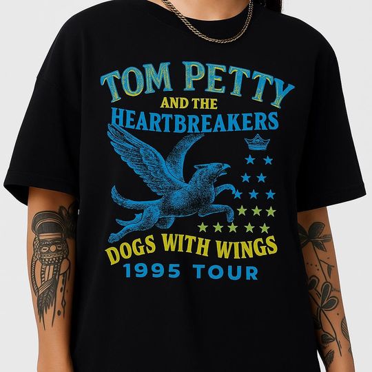Tom Petty and The Heartbreakers Dogs With Wings 1995 Tour Shirt