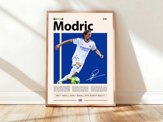 Discover Luka Modri Croatia Football Legend Poster, Real Madrid Maestro, Ballon d'Or Winner, World Cup Icon, Soccer Wall Art, Sport Memorabilia