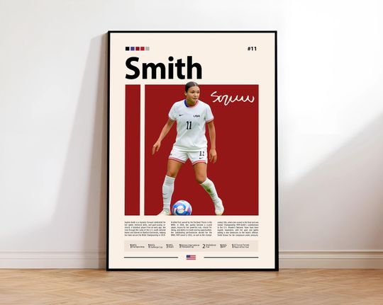 Discover Sophia Smith Poster, USWNT Poster, Portland Thorns Poster, Sports Poster, Football Player Poster, Soccer Wall Art, Sports Bedroom Posters