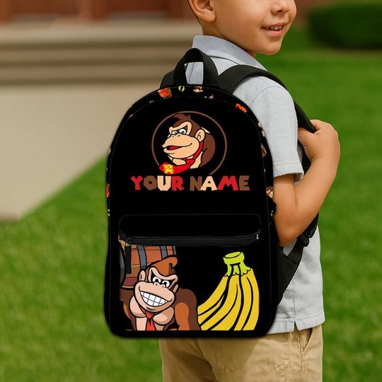 Discover Donkey Kong Backpack, Cartoon Character, Back To School Gift, Gift for Kids