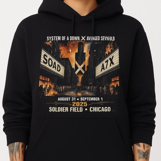 SYSTEM OF DOWN x Avenged Sevenfold Hoodie, SOAD A7X 2025 Tour Sweatshirt