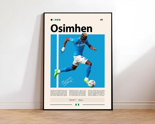 Discover Victor Osimhen Poster, Nigerian Footballer, Soccer Gifts, Sports Poster, Football Player Poster, Soccer Wall Art, Sports Bedroom Posters