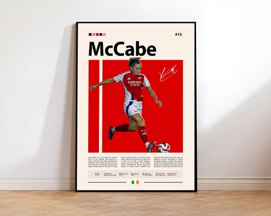 Discover Katie McCabe Poster, Ireland Football Print, Arsenal Poster, Sports Poster, Football Poster, Soccer Wall Art, Sports Bedroom Posters