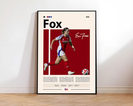 Emily Fox Poster, USA Football Print, USWNT Poster, Sports Poster, Football Poster, Soccer Wall Art, Sports Bedroom Posters