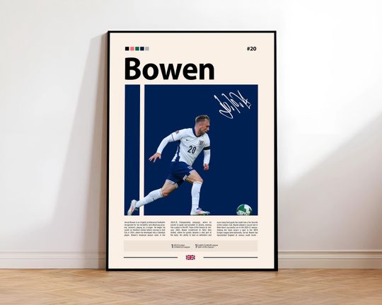 Discover CustJarrod Bowen Poster, West Ham United, Soccer Gifts, Sports Poster, Football Player Poster, Soccer Wall Art, Sports Bedroom Postersom