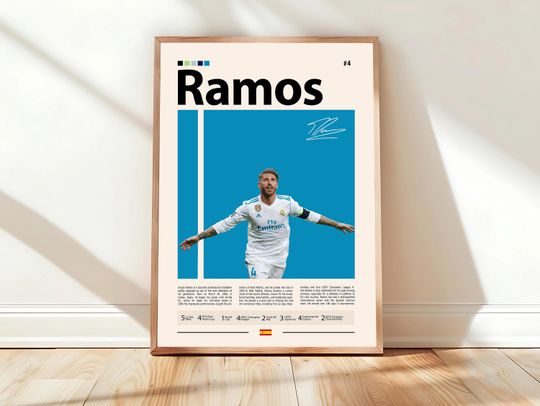 Discover Sergio Ramos Poster, Real Madrid Poster, Soccer Gifts, Sports Poster, Football Player Poster, Soccer Wall Art, Sports Bedroom Posters