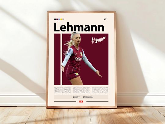 Discover Alisha Lehmann Poster, USWNT Poster, Aston Villa Poster, Sports Poster, Football Player Poster, Soccer Wall Art, Sports Bedroom Posters