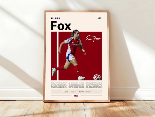 Emily Fox Poster, USA Football Print, USWNT Poster, Sports Poster, Football Poster, Soccer Wall Art, Sports Bedroom Posters