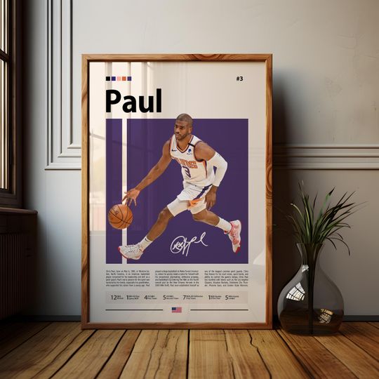 Discover Chris Paul Poster, L.A. Clippers Poster, NBA Poster, Sports Poster, Mid Century Modern, NBA Fans, Basketball Gift, Sports Bedroom Posters