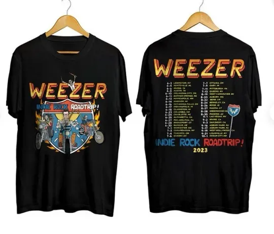 Weezer Indie Rock Roadtrip Tour 2023 Shirt
