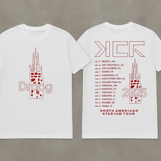 Discover Droog 2025 Stadium Tour T-Shirt: Double Sided Band Merch