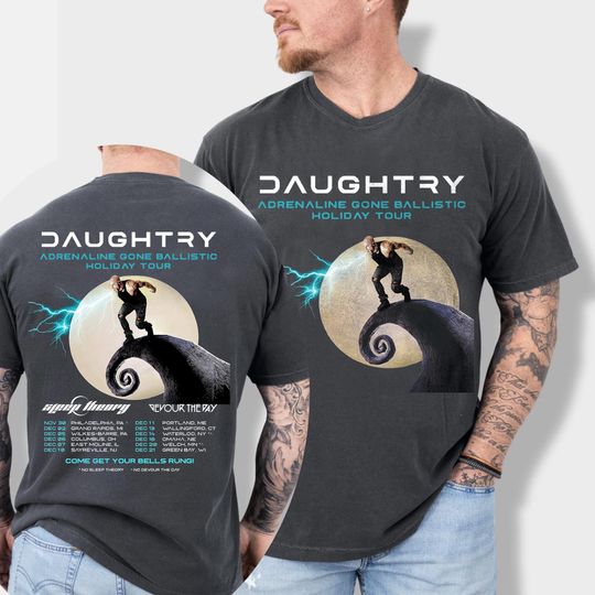 Discover Daughtry Adrenaline Gone Ballistic Tour 2025 T-Shirt - Official Concert Merch