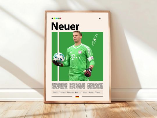 Discover Manuel Neuer Poster, Bayern Munich Poster, Soccer Gifts, Sports Poster, Football Player Poster, Soccer Wall Art, Sports Bedroom Posters