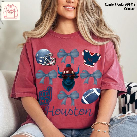 Discover Houston Football Bow Texan T-Shirt, Gift for Football Fan