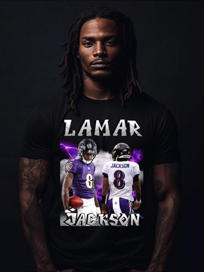 Lamar Jackson Graphic Tee: football Football Fan Apparel