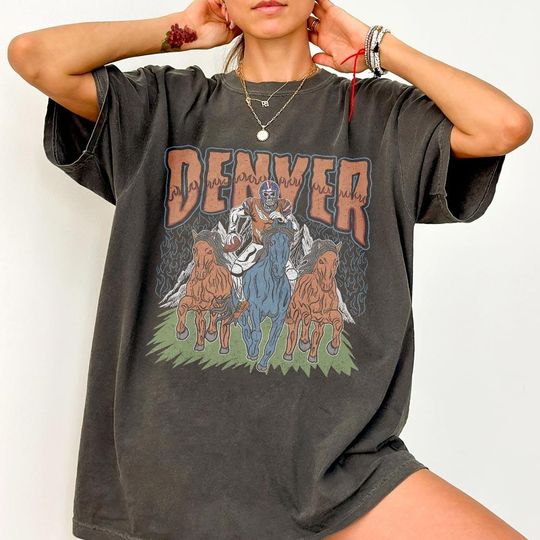 Denver Football Skull Shirt, Gift For Fan Football Game Day Unisex Shirt