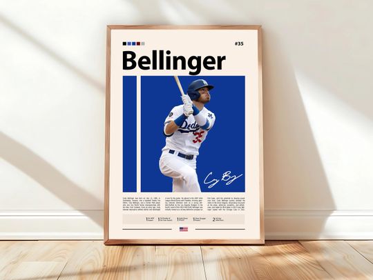 Discover Cody Bellinger Poster, USA Baseball Print, LA Dodgers Poster, Sports Poster, Baseball Poster, MLB Wall Art, Sports Bedroom Posters