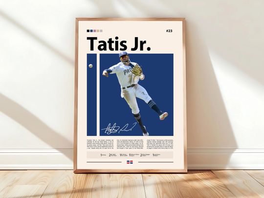 Discover FRD Tatis Jr. Poster, San Diego Padres Wall Art, MLB Print, Baseball Decor, Padres Fan Gift, Sports Bedroom, Man Cave Artwork