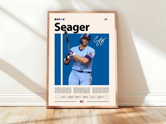 Corey Seager Poster, Texas Rangers Poster, Baseball Prints, Sports Poster, Baseball Player Gift, Baseball Wall Art, Sports Bedroom Posters