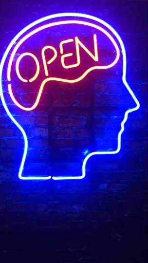 Discover Open Mind Brain Head 17"x14" Neon Sign Light Lamp Bar Decor Real Glasss Show