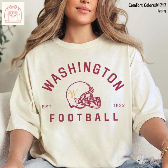 Discover Washington Football Jersey Shirt - Commander Vintage Comfort Color Tees, Mommi & Me Sweatshirt, FamFit10-03