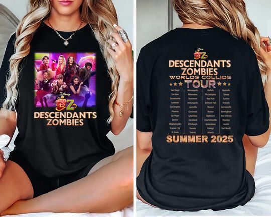 Descendants Zombies World Collide Tour Shirt, The Rise Of Red Characters, Descendants Team Shirt, Summer Music Festival 2025