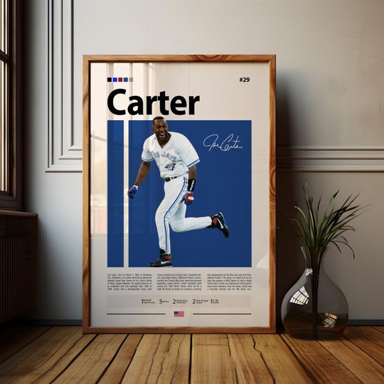 Discover Joe Carter Poster, Toronto Blue Jays Print, MLB Wall Art, Baseball Player Decor, Blue Jays Fan Gift, Sports Bedroom, Man Cave Print