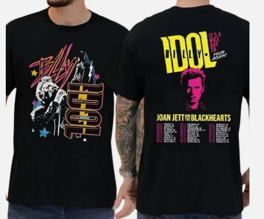 Discover Billy Idol & Joan Jett 2025 Tour It’s a Nice Day To...Again Concert T-Shirt