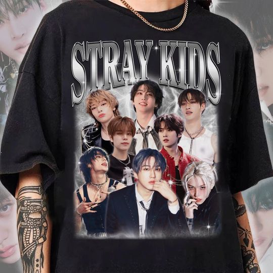 Stray Kids  Retro 90s Bootleg T-shirt, Stray Kids Shirt, Vintage Face KPOP T-shirt and Gift For Her or Him, SKZ Shirt