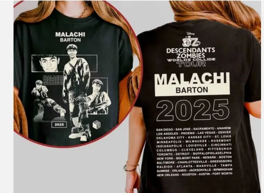 Discover Disney Malachi Barton T-Shirt, Descendants Zombies Worlds Collide Tour Fan Tee r