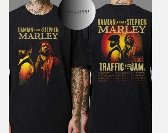Discover Stephen Marley x Damian Marley Traffic Jam 2025 Summer Tour Dates T-Shirt