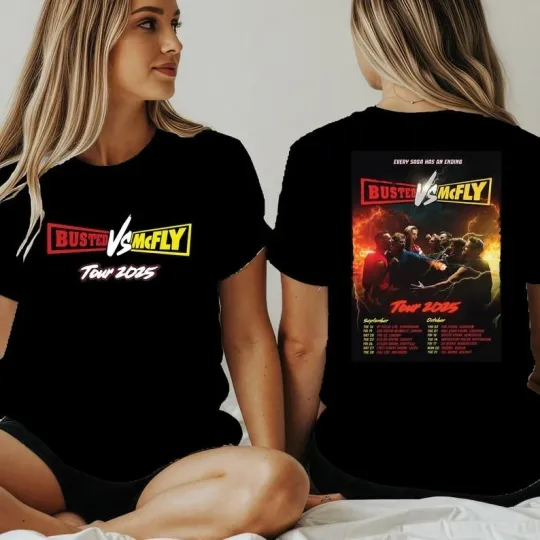 Discover Music Concert Tee, Busted vs McFly Tshirt, McFLY Tshirt, Busted Band T shirt