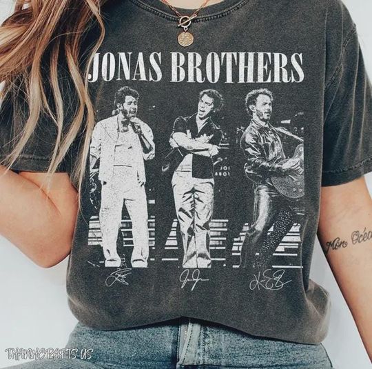 Discover Vintage Jonas Brothers Shirt, Jonas Bros 20th Annivesary Tour 2025 Shirt, Jonas Retro 90's Sweater, Jonas Brother Merch, One Night Tour